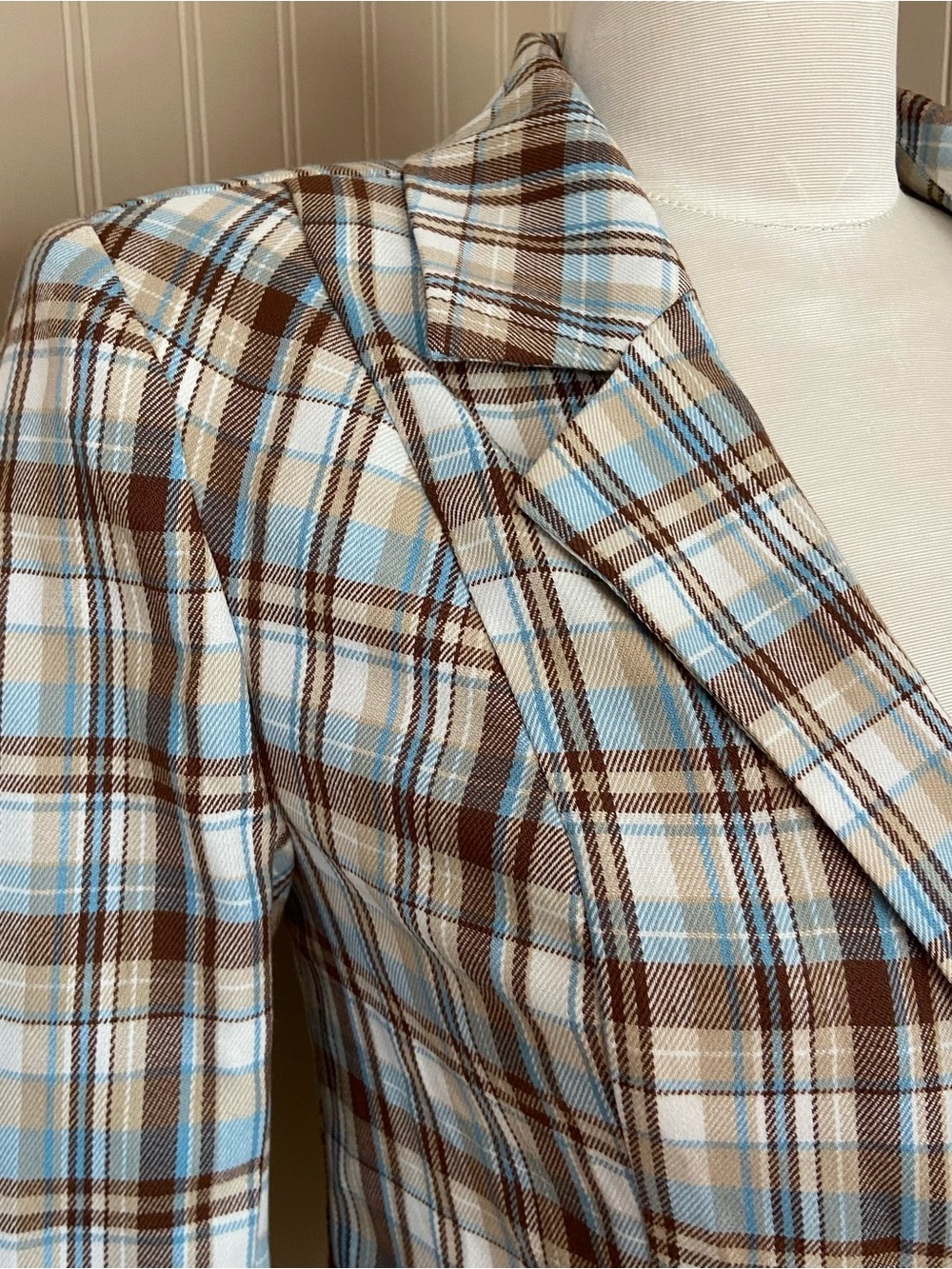 Y2K Suzy Shier Super Cute Plaid Cropped Blazer Women’s Size Medium - Picture 2 of 8
